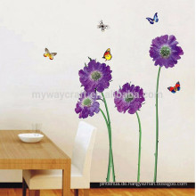 Home Decor Art DIY Wandaufkleber Lila Blumen Schmetterling Vinyl abnehmbar